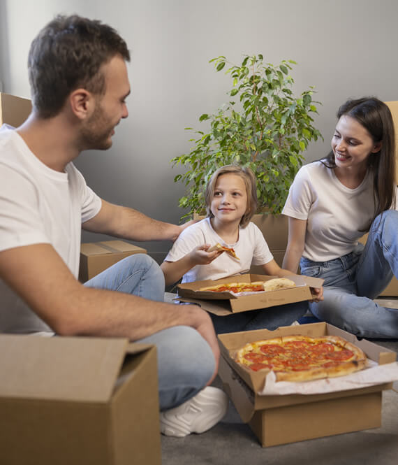 moving with kids tip - share a meal together