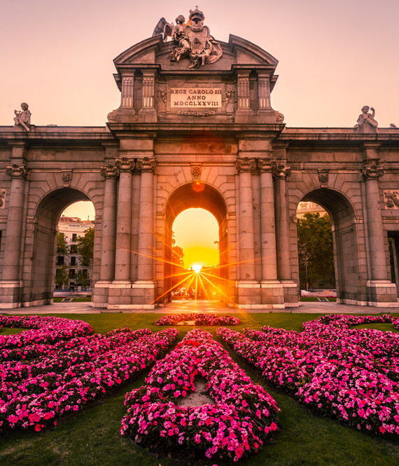 alcala gate in the center of madrid, spain
