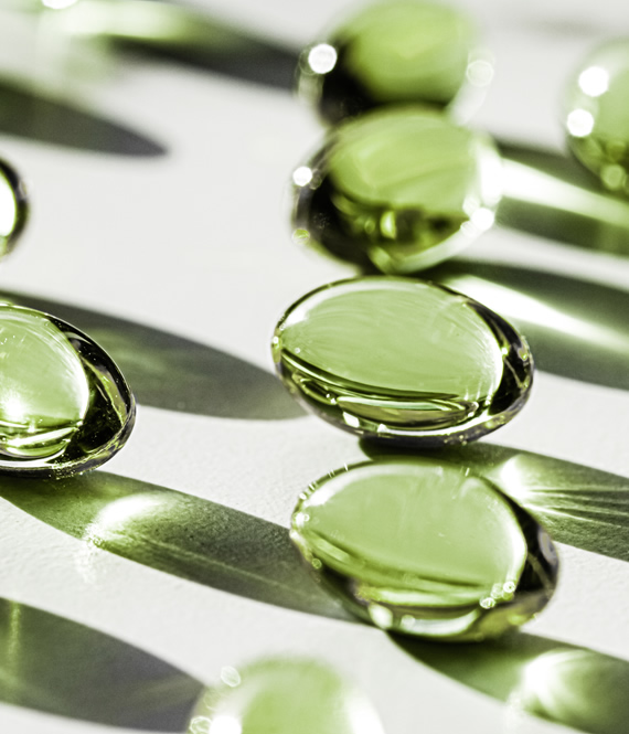green cbd capsules concept