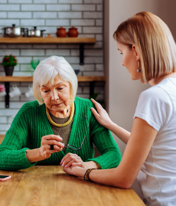 counseling an upset elderly person