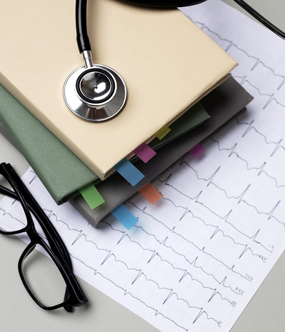 medical records on the table
