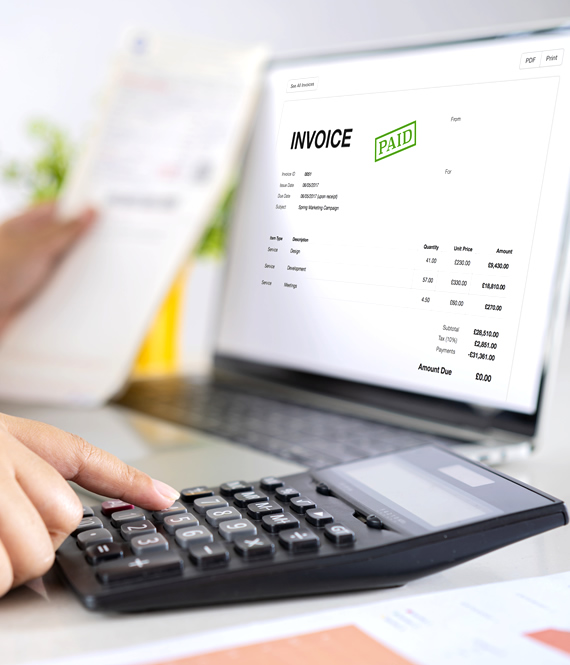 invoicing software on laptop