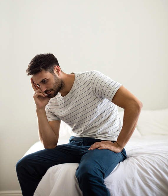 man not feeling well due to long covid symptoms