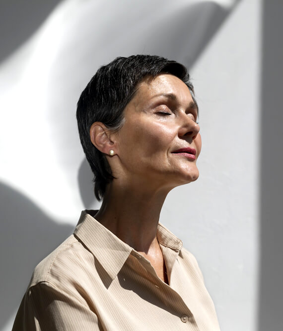 middle age woman embracing aging