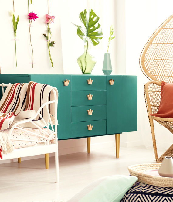 beautiful green painted dresser