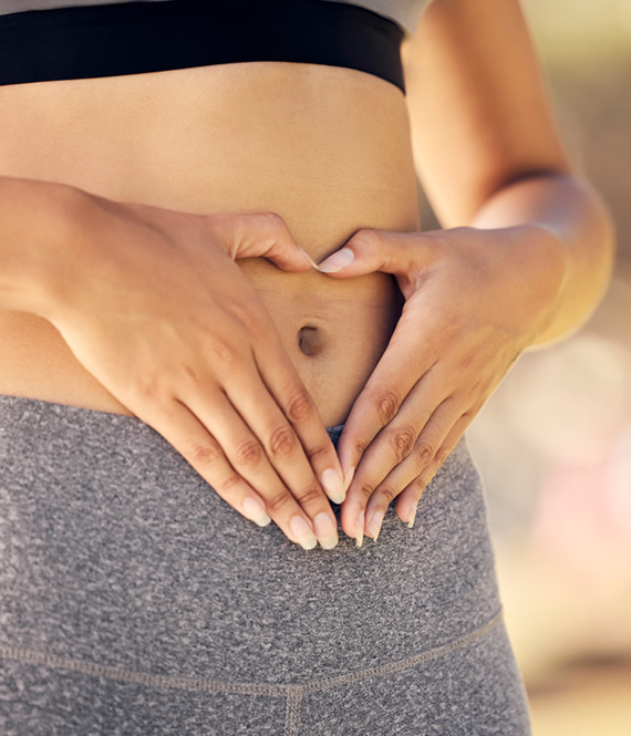 person takes care of their digestive health