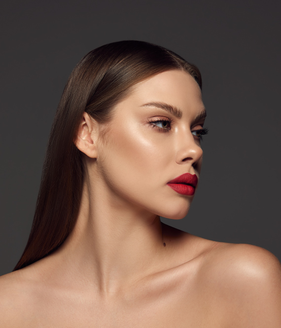 woman with perfect facial features