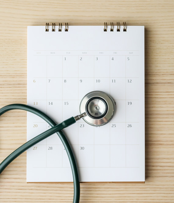 calendar as a depiction of health screenings