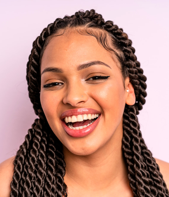 gorgeous black woman with kinky twist hairstyle