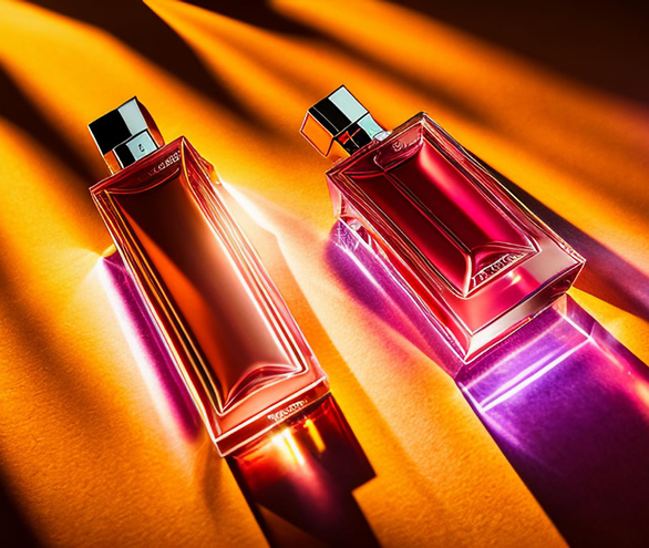 extravagant perfume bottles on the table