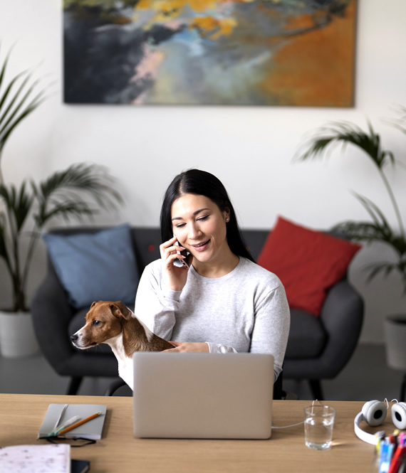 professional remote manager working from home