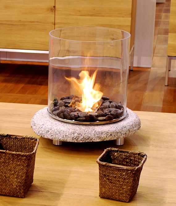 standing free fireplace