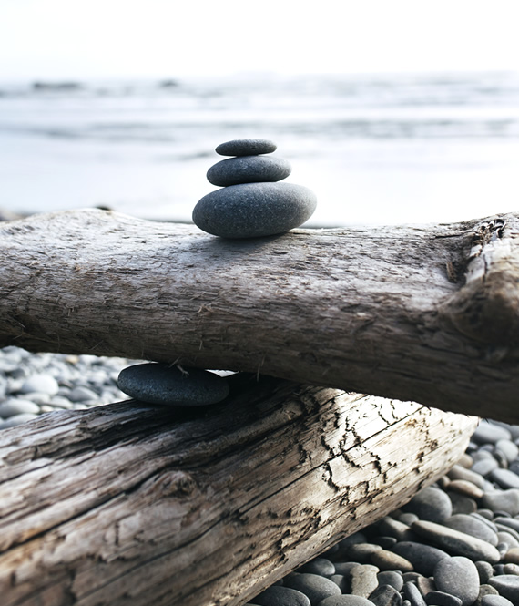 balanced stones as a symbol of controlled anxiety