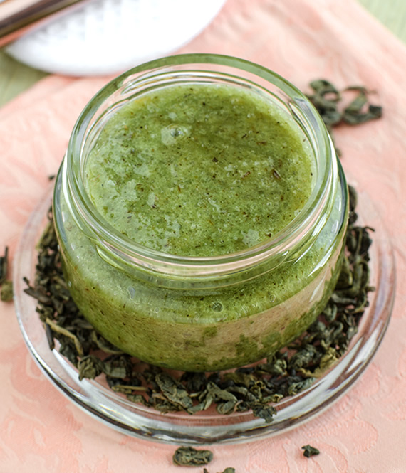 diy green tea sugar body scrub