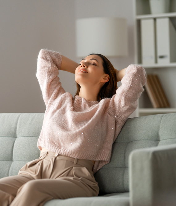 woman enjoys a simplified life