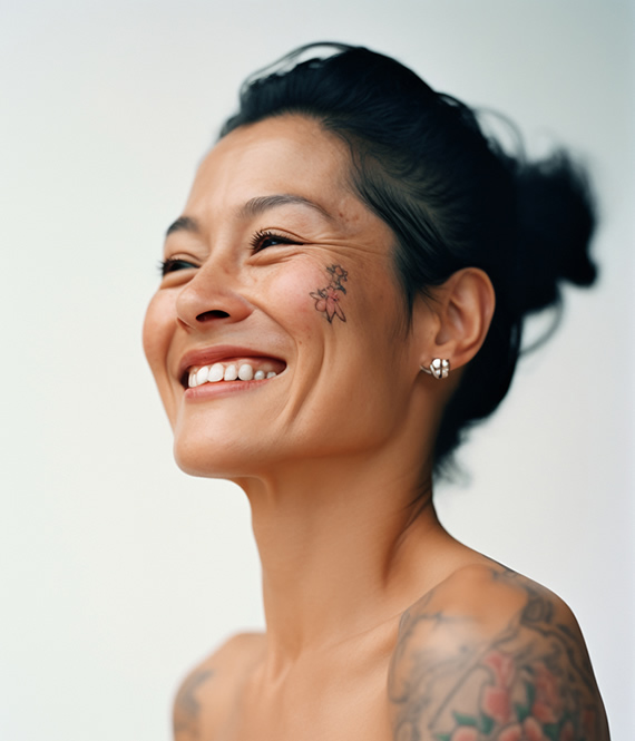 woman with healthy aging skin