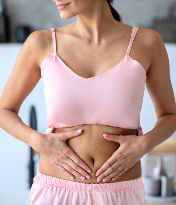 Woman with flat stomach