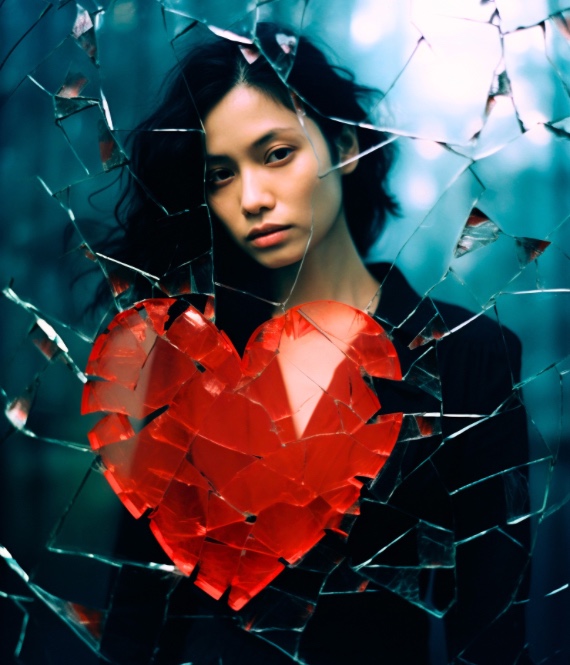 Broken heart concept