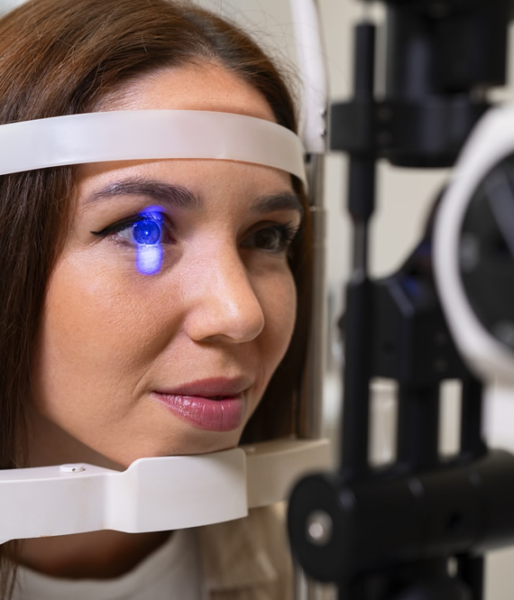 woman getting her eyes checked