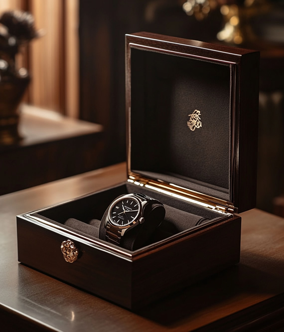 luxury watch in a box