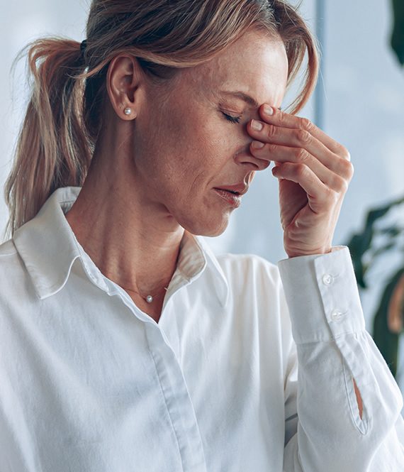 person with a headache