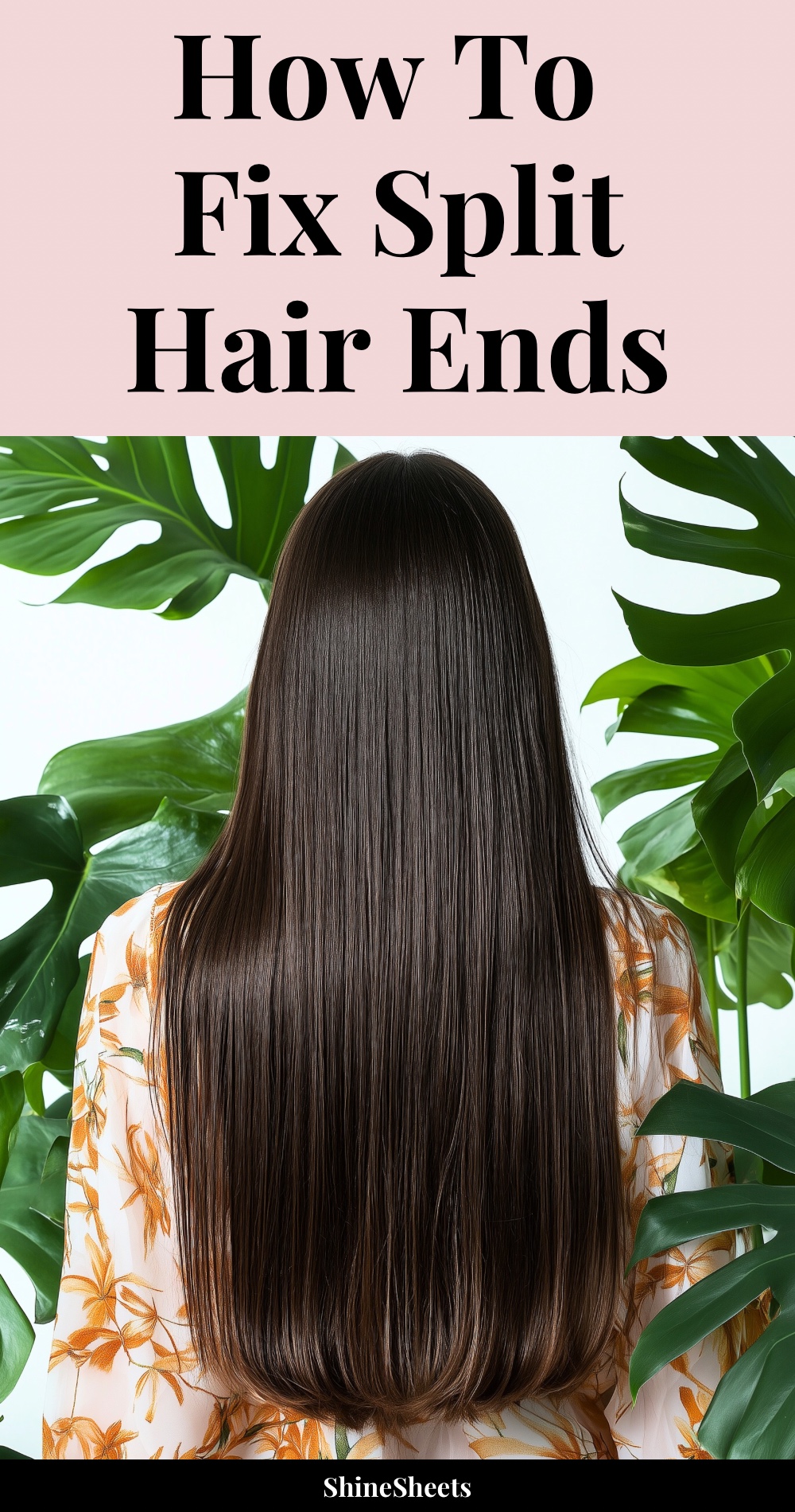 Woman’s hair after applying “how to fix split ends” suggested techniques
