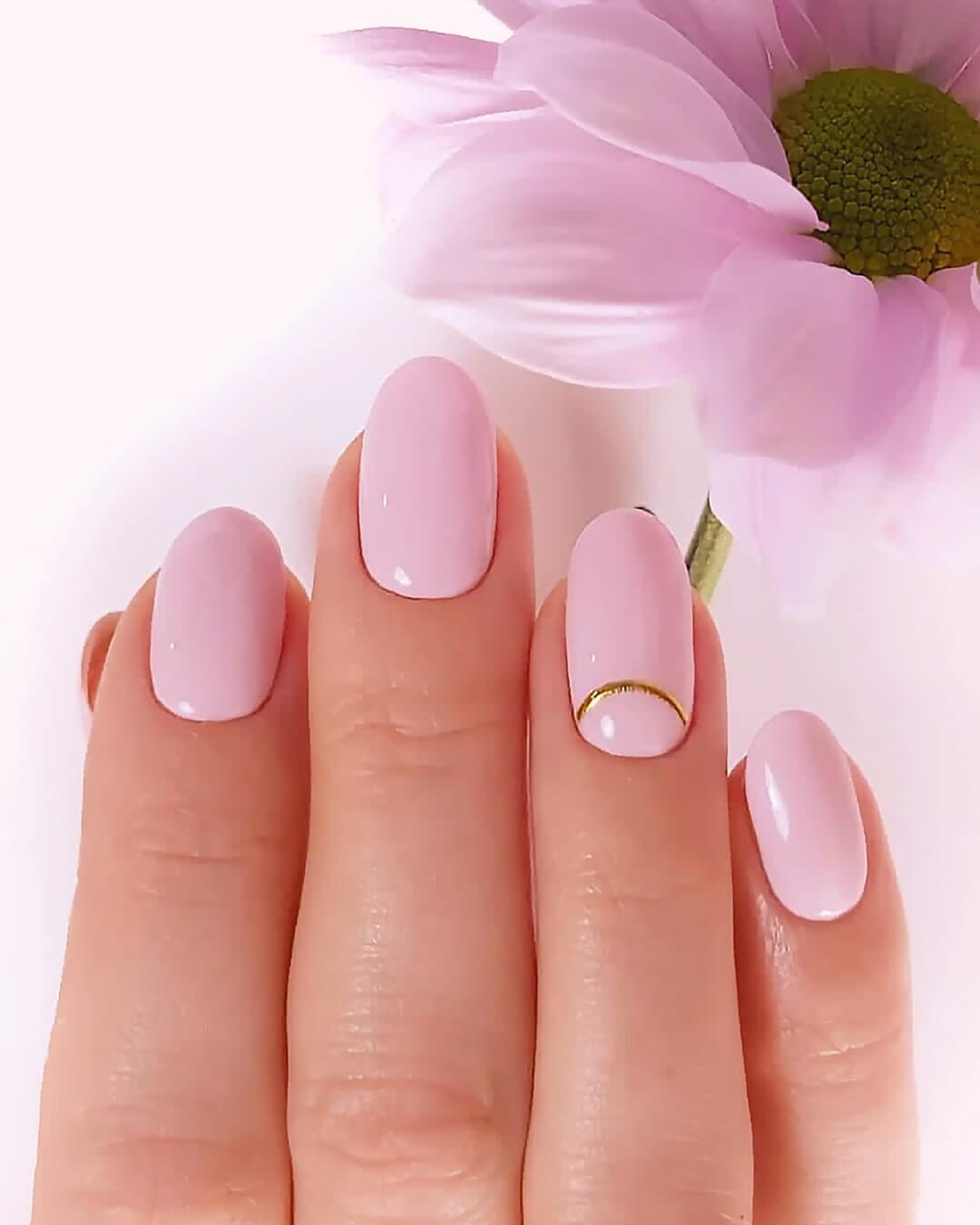 Pink spring nail design