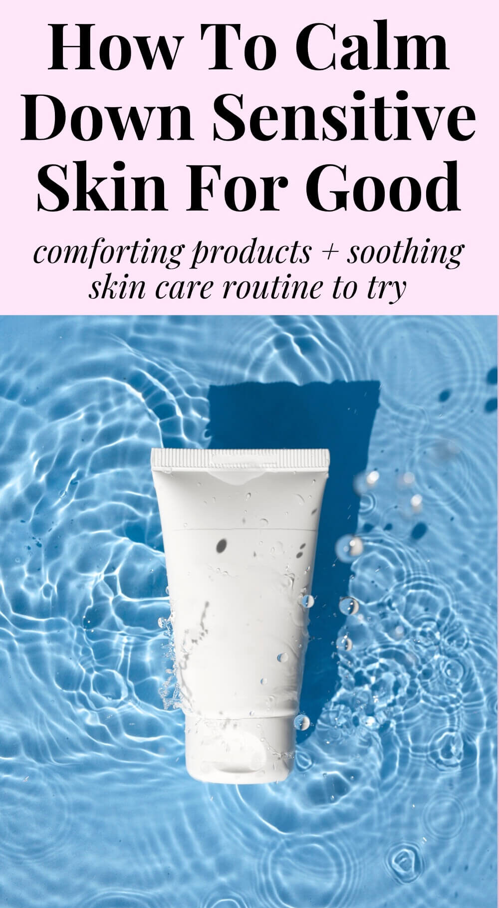 Gentle face wash bottle on water