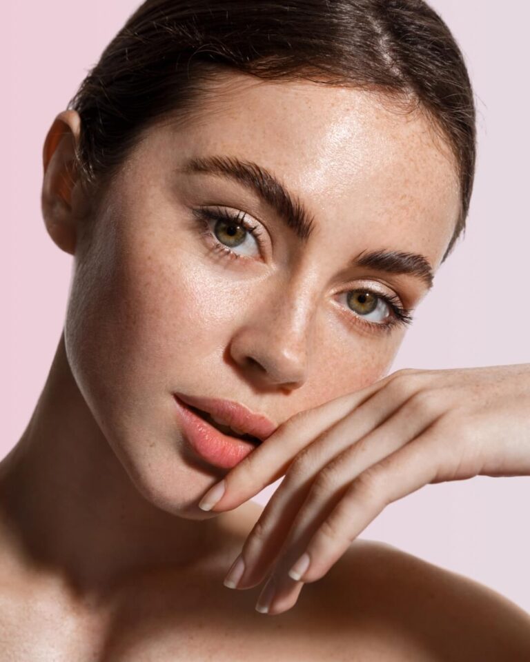 Beautiful woman with clear skin