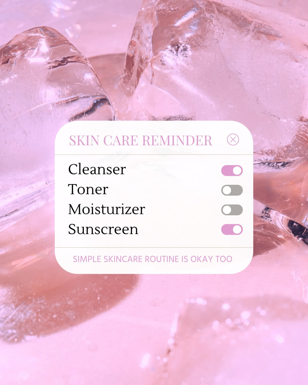 Skinimalism reminder