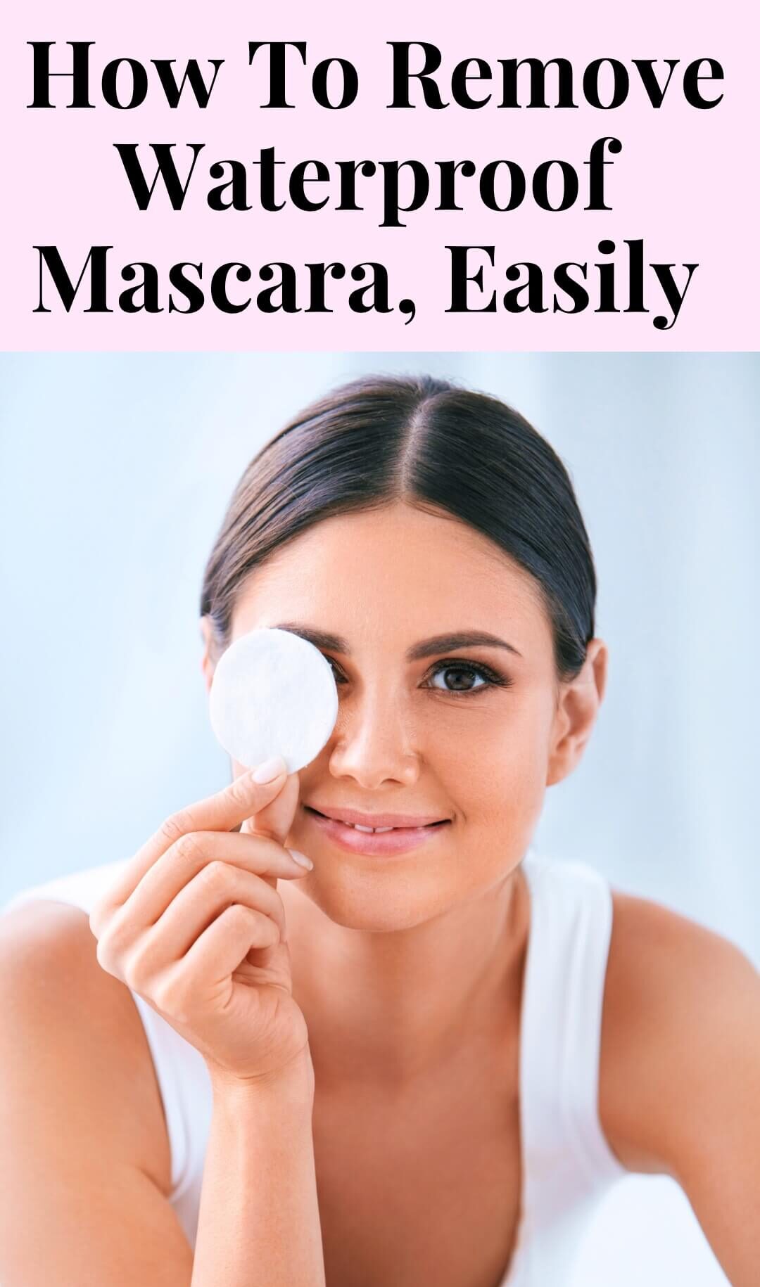Woman ready to demonstrate how to remove waterproof mascara and face makeup