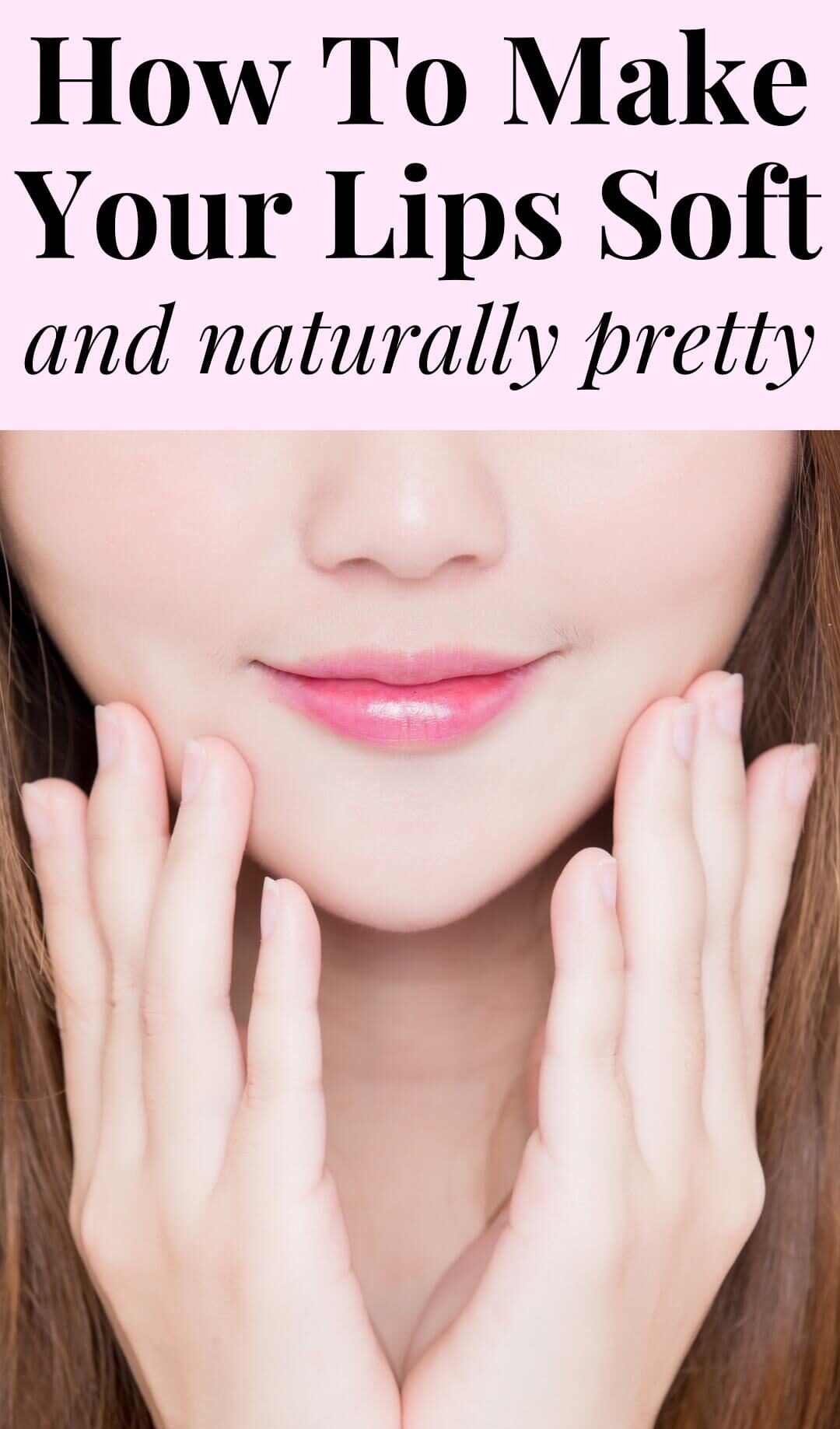 Woman showing an example of how to make your lips soft